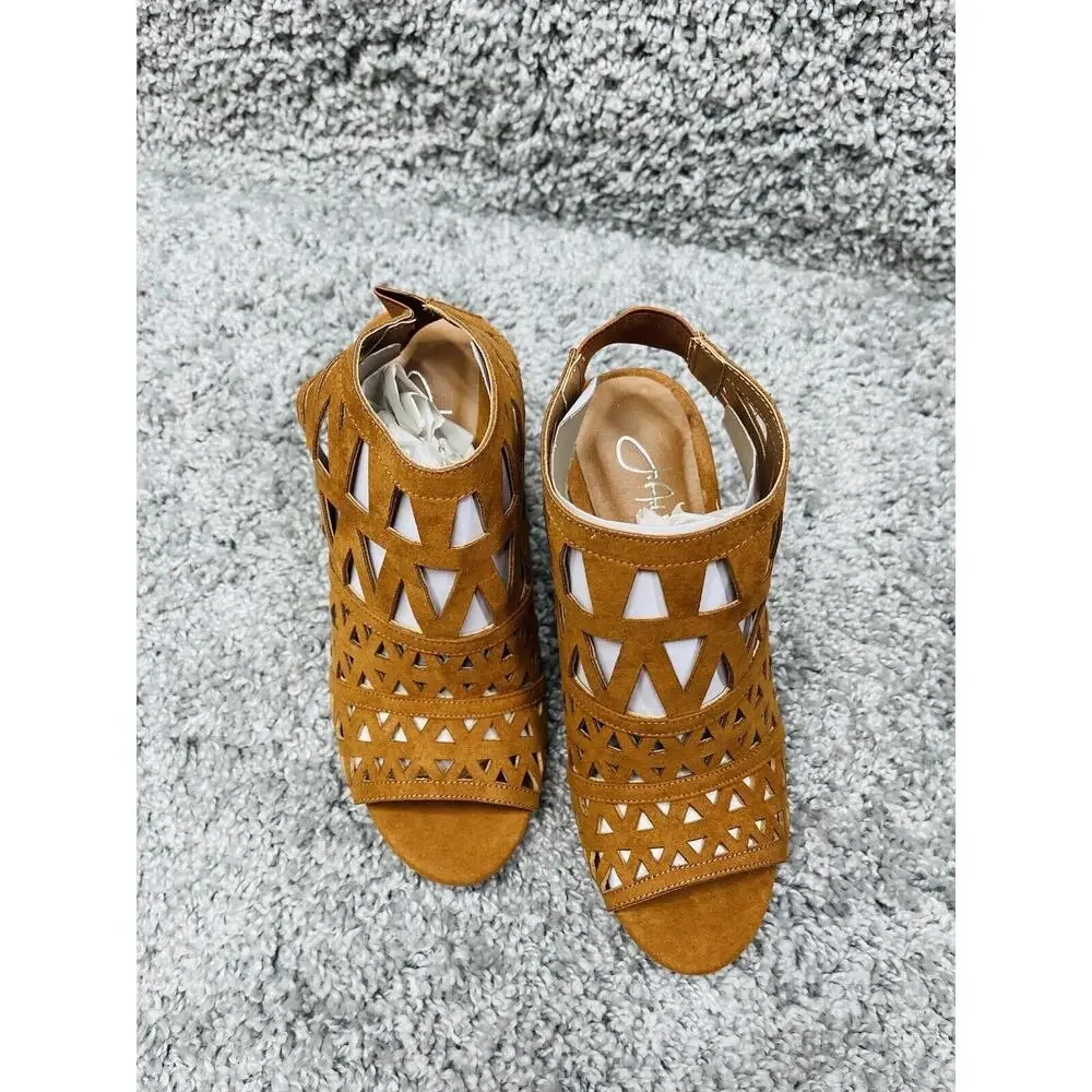 J. Adams Women’s Riviera Mule Heeled Sandals Tan Suede Size 6